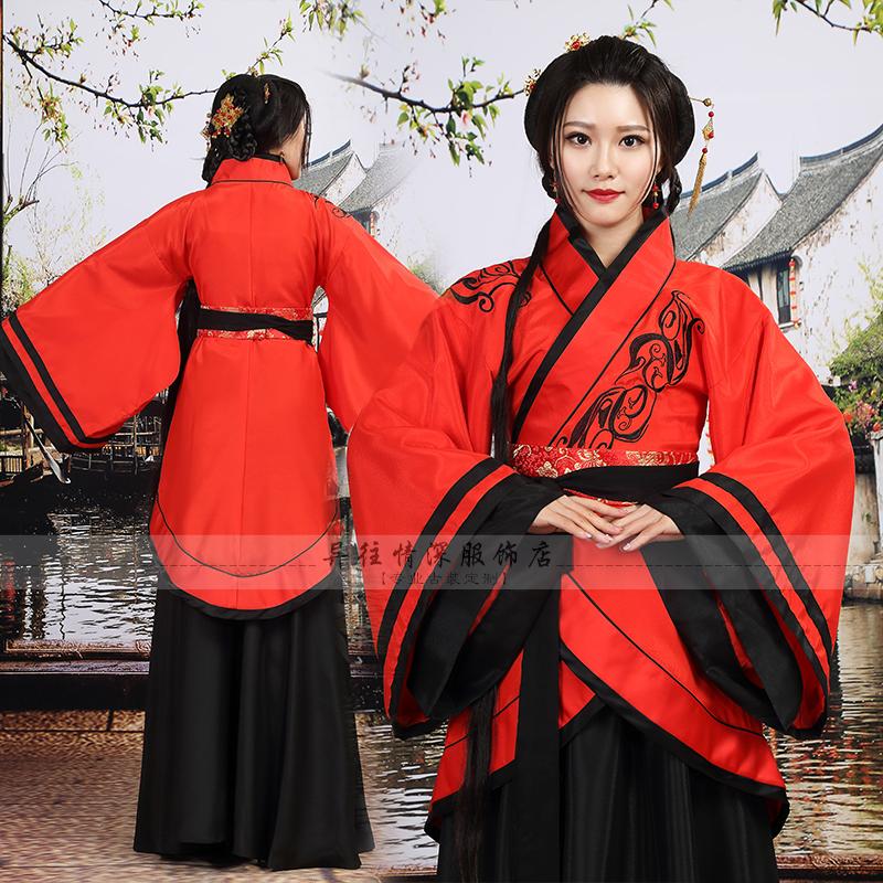 新款女汉服曲裾古装仙女装襦裙侍女喜娘礼仪之邦舞台演出服装摄影
