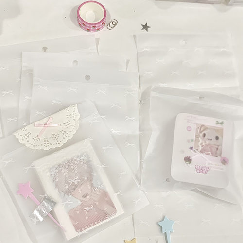 可爱芭蕾风蝴蝶结透明自封袋出小卡礼物饰品打包高颜值密封包装袋