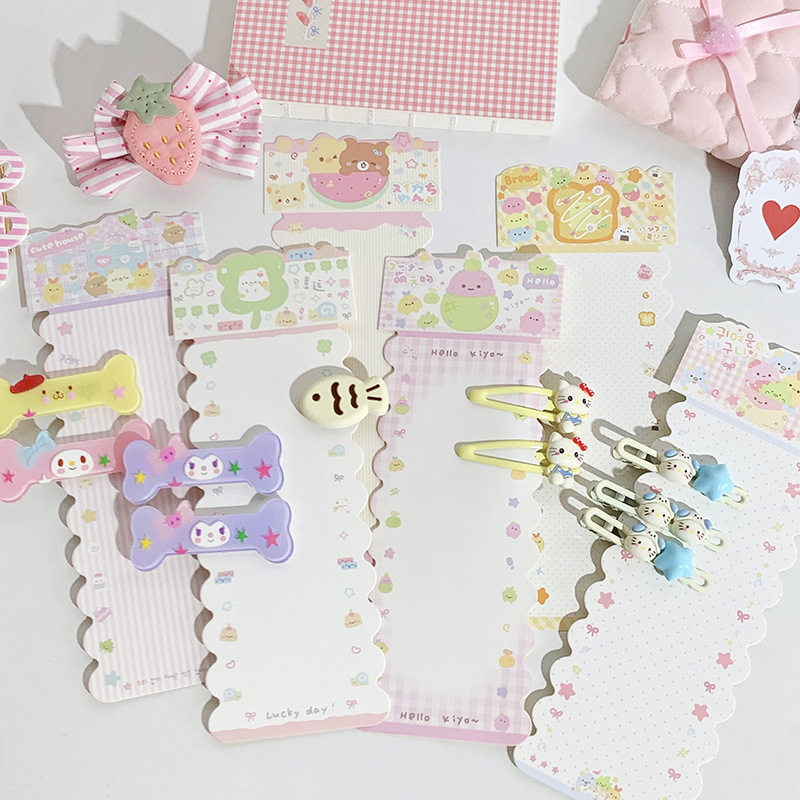 ins可爱手工DIY头饰奶油胶发圈发夹背卡卡片饰品配件opp袋子套装