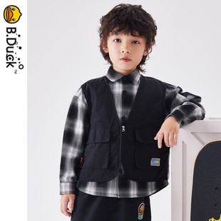 春季 男女童 休闲百搭时尚 衬衫 BF1410021 长袖 B.Duck小黄鸭儿童童装