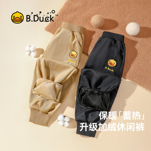 保暖加绒长裤 男女童新款 BF5457020 子冬季 B.Duck小黄鸭儿童休闲裤