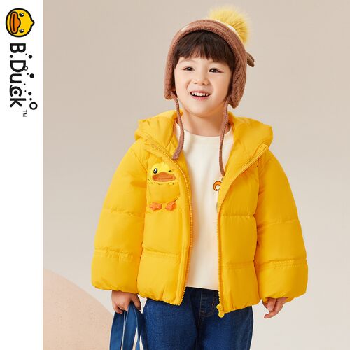 B.Duck小黄鸭儿童羽绒服冬季新款时尚洋气保暖连帽外套 BF5416066