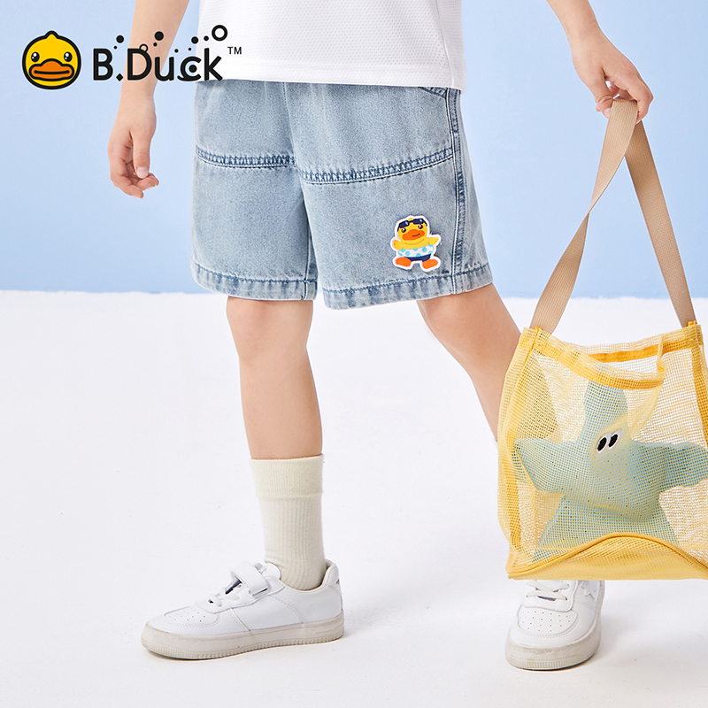B.Duck小黄鸭儿童时尚牛仔五分裤夏季新款男童休闲短裤 BF2559020