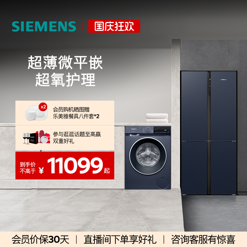 西门子十字门冰箱+10kg洗衣机