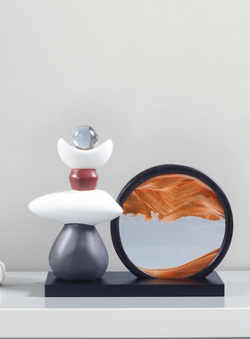 陶瓷时来运转流沙画摆件