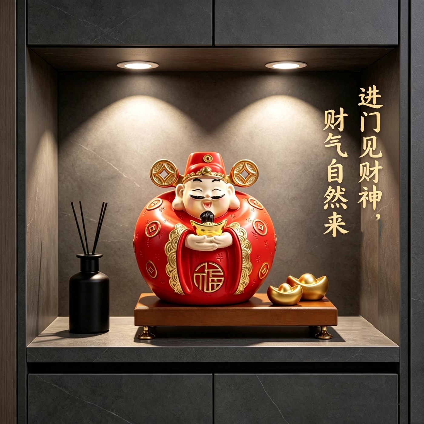 中式存钱罐福禄招财进宝财神爷摆件乔迁家居客厅开业办公桌装饰品