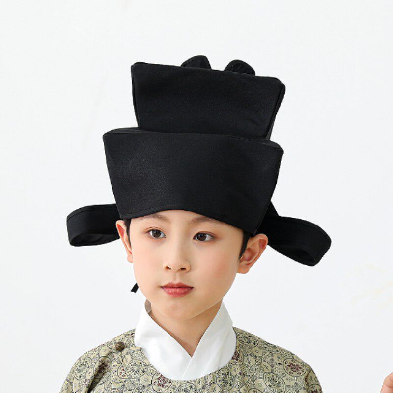 儿童成人宋制交角幞头交翅幞头官员乌纱帽圆领袍交领汉服古装帽子