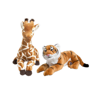 FAO野生动物毛绒玩具老虎长颈鹿猎豹公仔玩偶娃娃礼物玩具正版