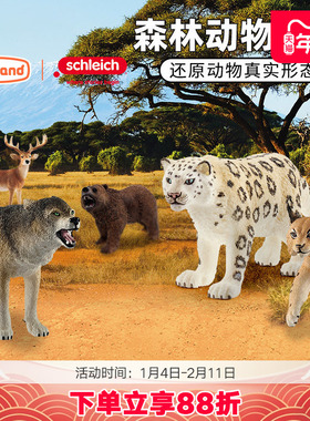 思乐schleich仿真动物模型野生森林系列男孩儿童玩具蜘蛛蜥蜴老虎