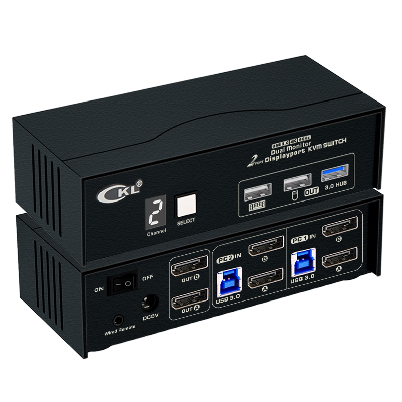 USB3.0kvm双屏切换器ckl热键切换