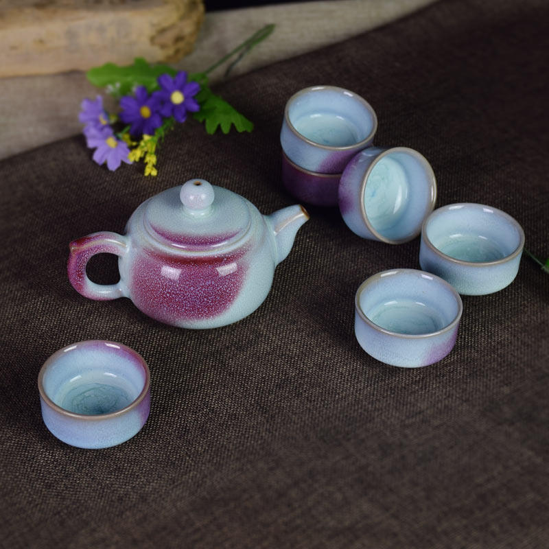 禹州神垕新款中式钧瓷加厚耐热全手工陶瓷器茶壶杯功夫茶具杯套装
