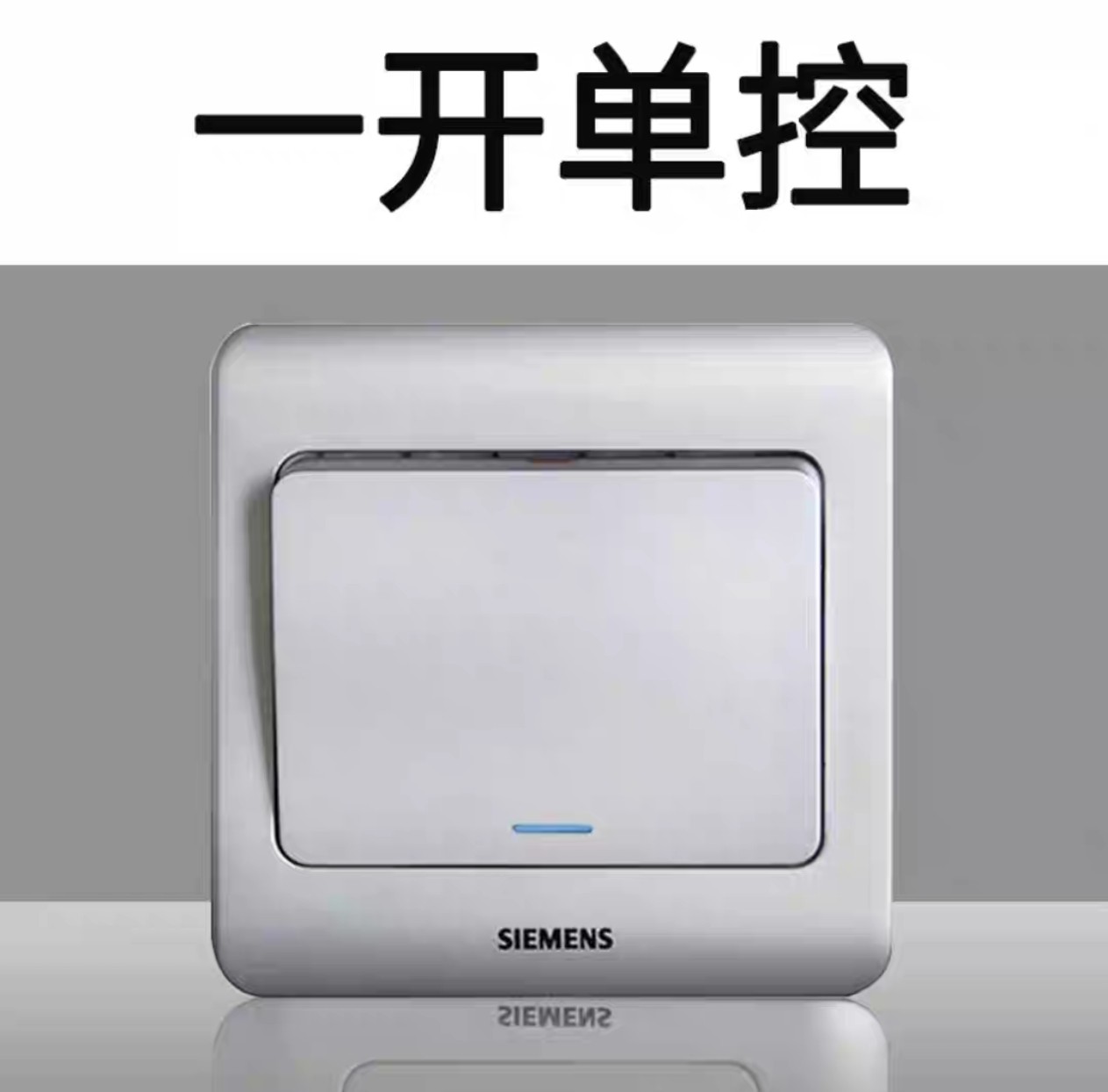 西门子开关插座远景彩银带荧光一开单控二开双控三开面板
