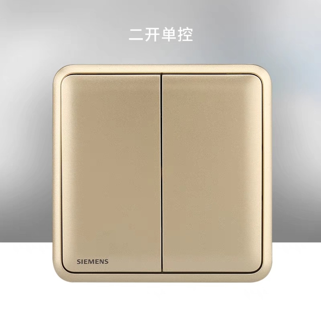 西门子开关插座皓睿二开单控双开单控两联开关两开面板86暗装图片