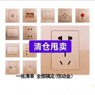 西门子开关插座悦动香槟金五孔一开二开三开双控电视电脑地脚灯86