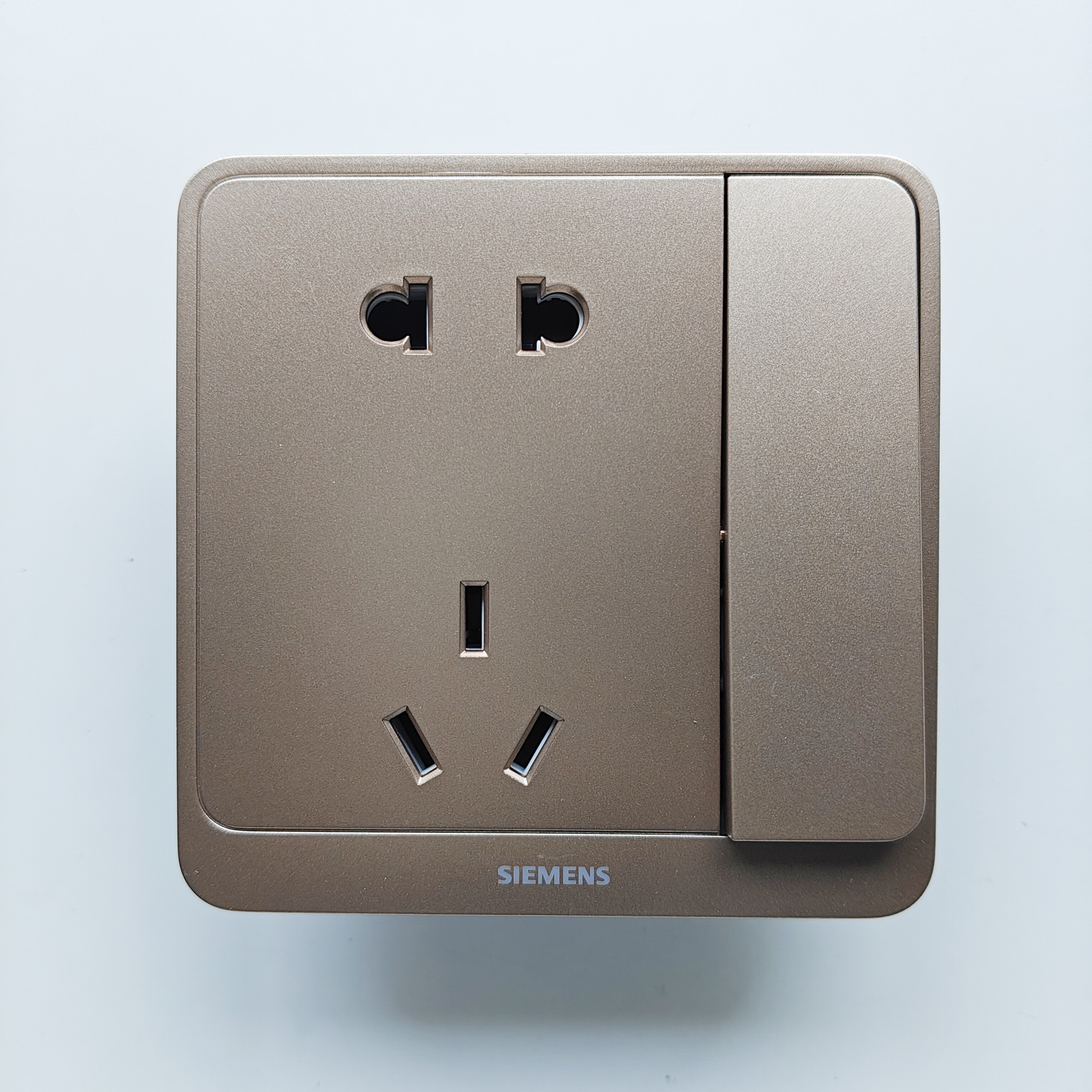 西门子开关插座远景pro日耀金一开双控五孔二三插带双控开关86型