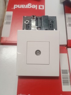 TCL罗格朗开关插座奥特陶瓷白有线电视TV闭路电视机顶盒墙壁面板