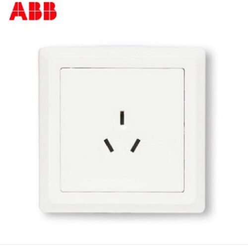 ABB开关插座德逸雅白10A三孔插座洗衣机冰箱油烟机专用墙壁面板86