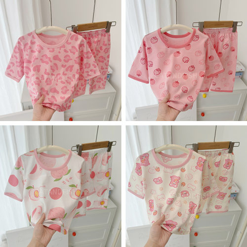 女童夏季薄款纯棉空调服套装