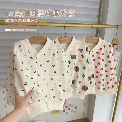 儿童纯棉棒球服春秋外穿外套上衣