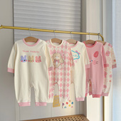 儿童爬爬服连体睡衣婴儿春秋装 2岁外穿 哈衣秋季 女宝宝纯棉长袖