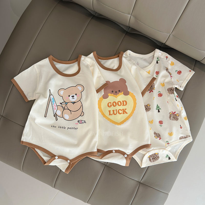 男童婴儿夏季纯棉短袖包屁衣外穿