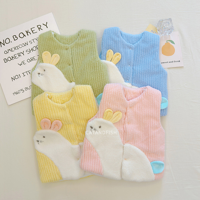 婴儿女童加绒加厚背心马甲秋冬装