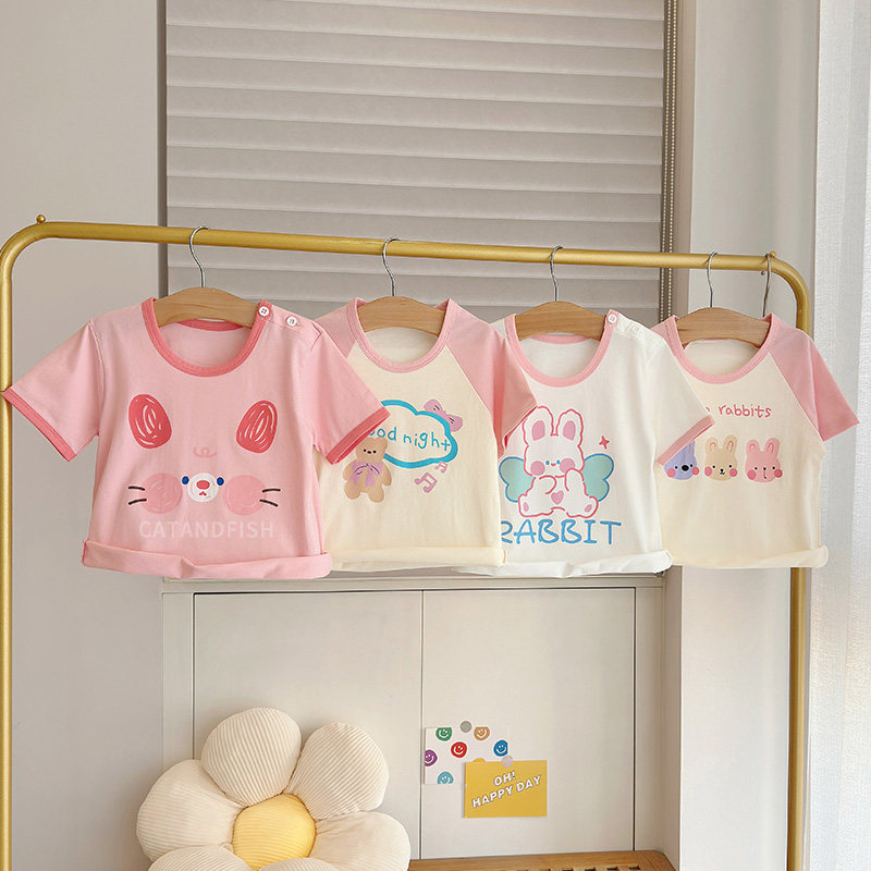 女宝宝短袖T恤小儿童纯棉打底半袖婴儿男童0-5岁夏装可爱外穿上衣,童装/婴儿装/亲子装,T恤,淘宝优惠券,粉丝福利购,淘宝优惠卷