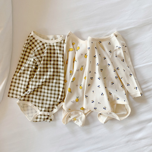 婴儿纯棉长袖包屁衣男宝宝