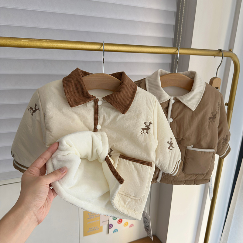 男童保暖棉袄上衣外穿秋冬装