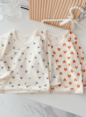 0-5岁男童长袖T恤女宝宝纯棉秋衣小儿童洋气上衣婴儿秋装睡衣外穿