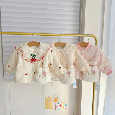 女童加绒棉袄宝宝加厚秋冬上衣