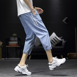 2023夏季印花牛仔七分8分牛仔裤货号K501P50控价68，男装牛仔裤，电商A063