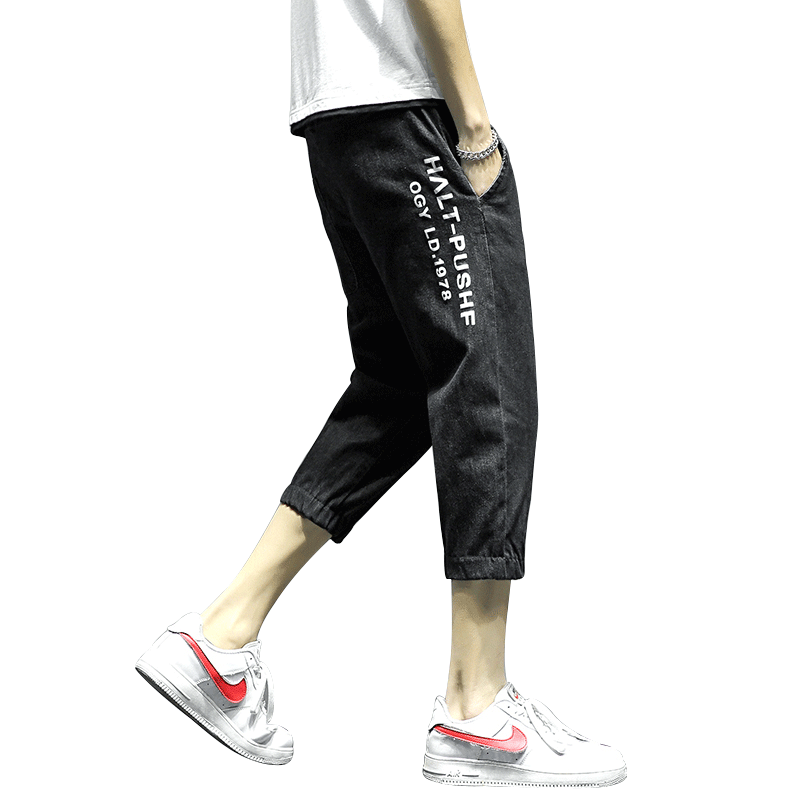 2023夏季印花七分8分牛仔裤货号K501P50控价68,男装牛仔裤,电商A063