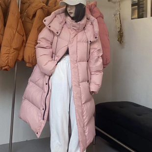 2025新款大码羽绒服女长款过膝到脚踝加厚修身显瘦冬装可脱卸帽