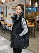 白鸭绒抽绳背心坎肩 无袖 2025年羽绒马甲女反季 轻薄立领羽绒服短款
