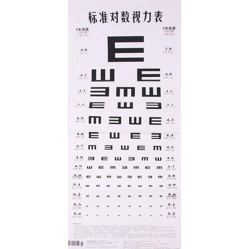 视力表 标准对数视力表 对数视力表挂图 标准儿童家用幼儿园卡通E字视力表 成人测近视眼睛视力表 保护视力测视力化学工业出版社