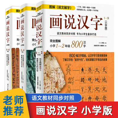 画说汉字全套3册小学版123456年级 学习读物 图解说文解字2700个汉字故事中华文学书局 汉字记忆技巧书 汉语教程