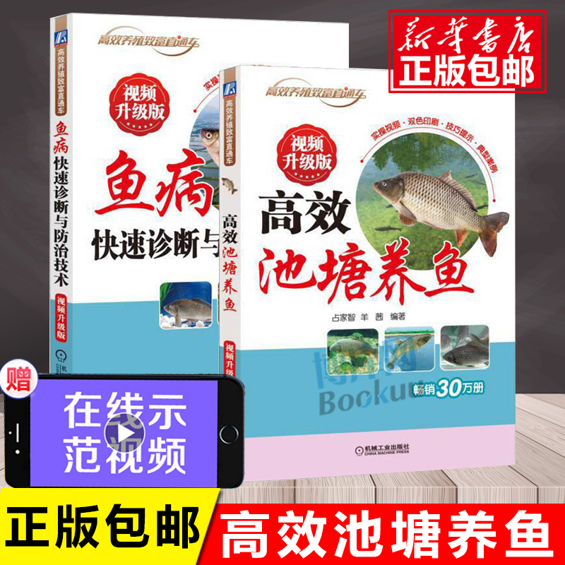 养鱼新技术书高效池塘养鱼+鱼病快速诊断与防治科学养鱼技术大全书籍淡水鱼类养殖水产养殖生态养鱼技术教程书流行鱼病防治