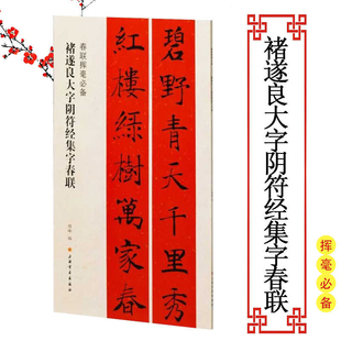 褚遂良大字阴符经集字春联 春联挥毫必备 楷书毛笔书法字帖附简体旁注 集字对联作品 上海书画出版社