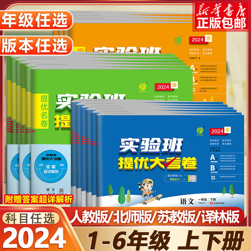 2024新实验班提优大考卷小学一二三四五六年级下册语文数学人教北师苏教英语译林外研版同步单元期中期末考试测试练习试卷检测卷子