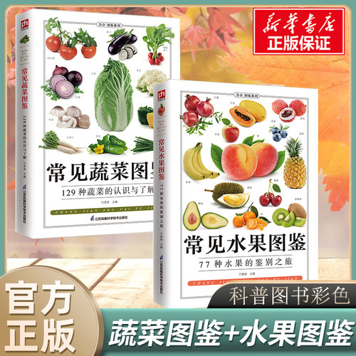 常见水果图鉴+常见蔬菜图鉴 129种蔬果的认识与了解营养介绍饮食功效解读食材美食烹饪菜谱食物营养搭配饮食宜忌大全正版书籍