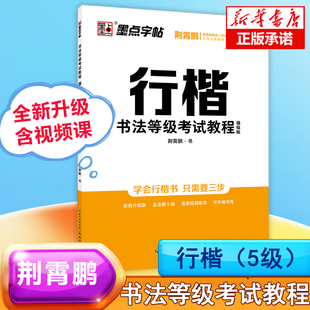 钢笔硬笔字帖描红基本笔画偏旁部首模拟试题等级5级描临练字帖 墨点 行楷书法等级考试教程 描临版 荆霄鹏书