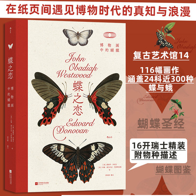复古艺术馆14·蝶之恋 博物画中的蝴蝶 116幅画作24科近300种蝶与蛾 博物画黄金时代的蝶蛾图鉴 寄托美与蜕变之希冀的礼物后浪正版