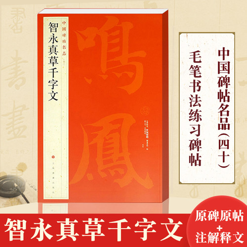 智永真草千字文 中国碑帖名品40 释文注释 繁体旁注 草书毛笔书法字帖碑帖 楷书草书毛笔字帖书法临摹临帖练习古帖 上海书画出版社