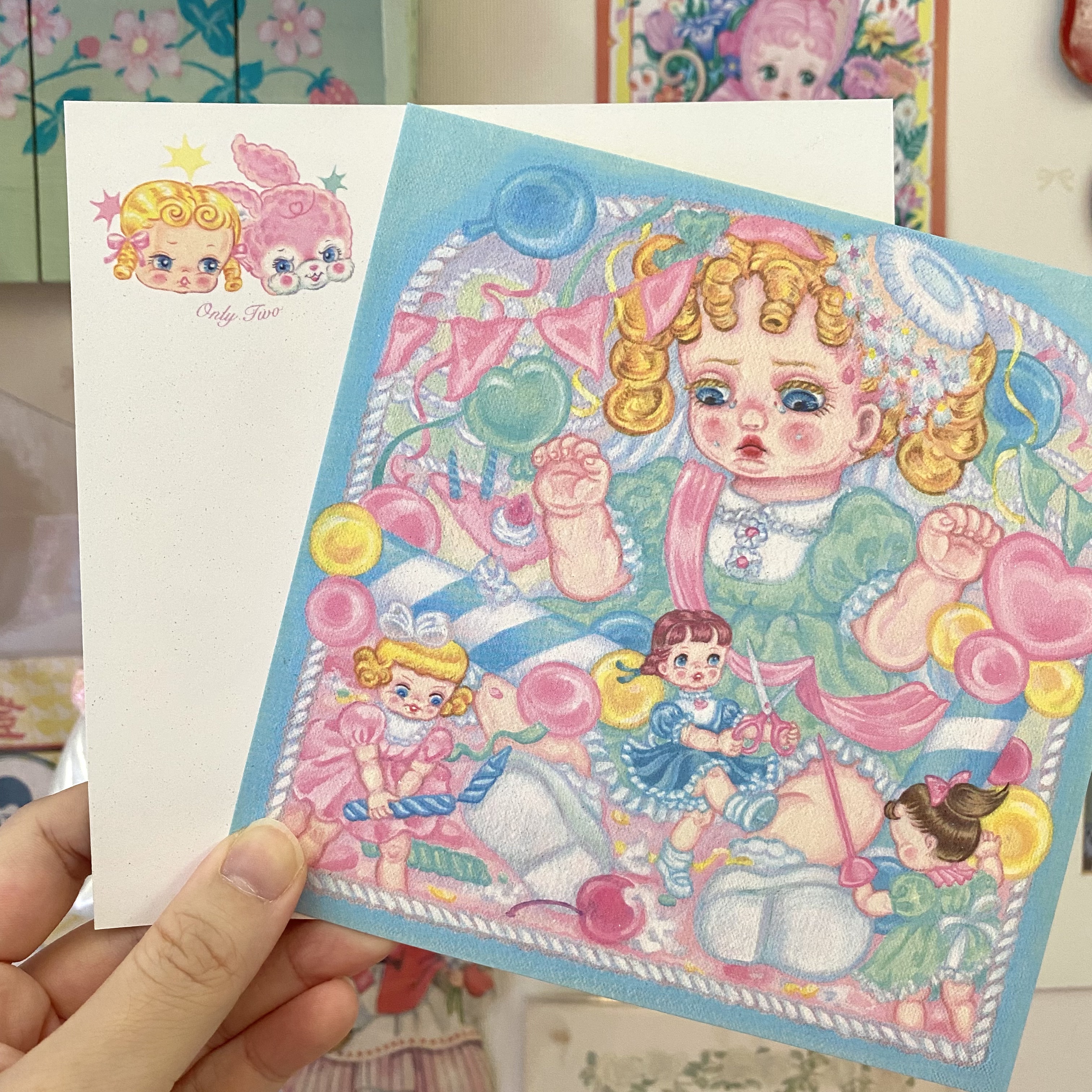 少女心原创闪闪贺卡絮小饼