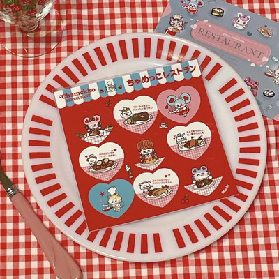絮小饼mochi可爱餐厅便签本贴纸
