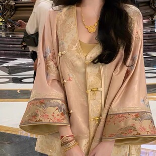 【凤起年华】秋季新款宽松禅意上衣复古中国风提花新中式外套