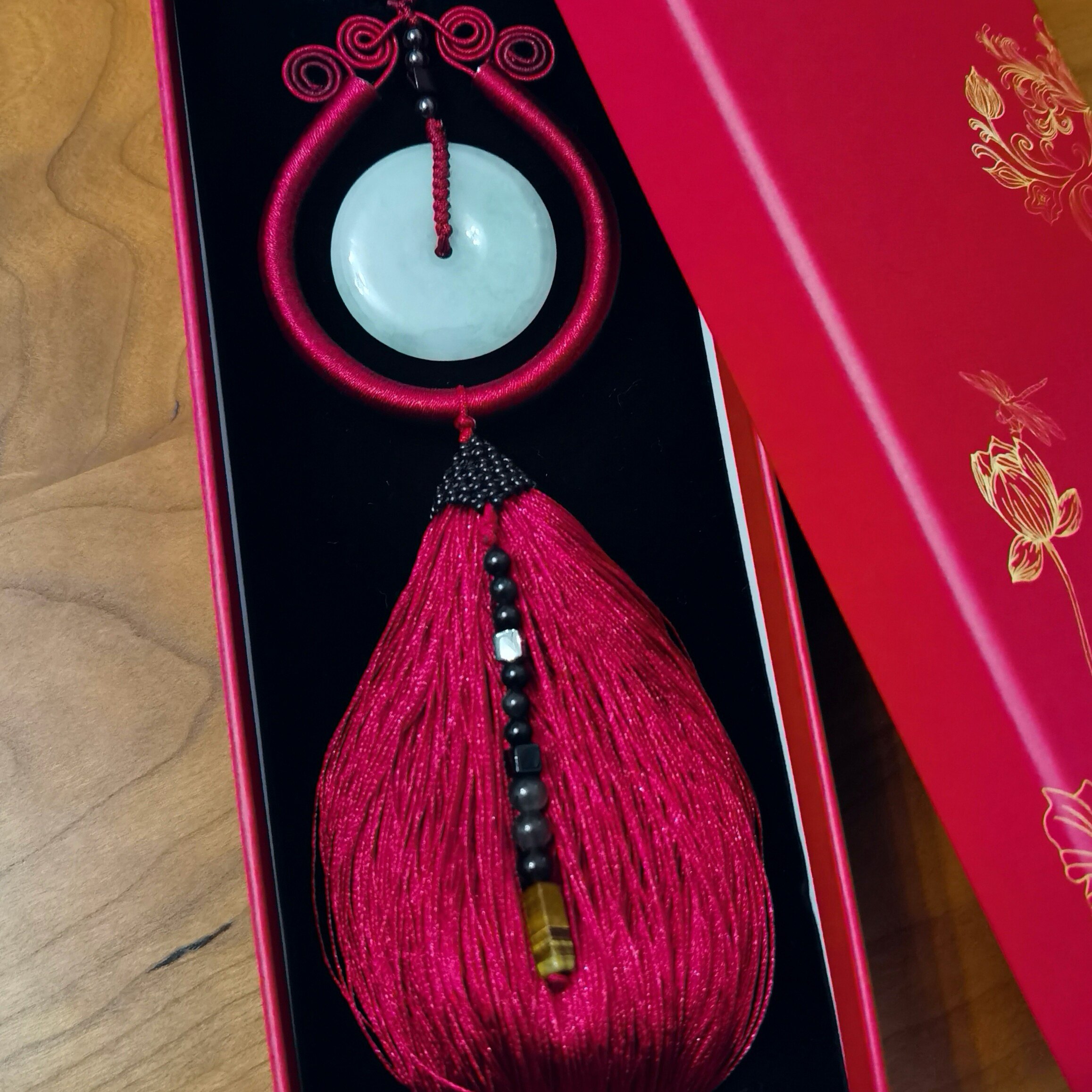 静待花开天然A货翡翠平安扣吊坠车挂件过年新春恋爱新婚礼品保真