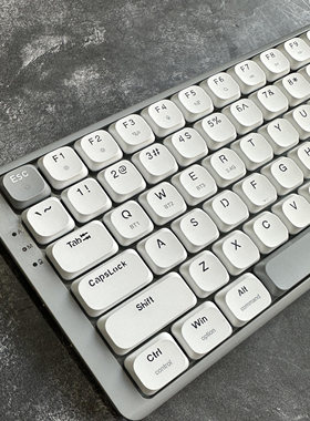 超薄机械键盘矮轴有线蓝牙无线三模win和mac系统白灰色高级风插拔