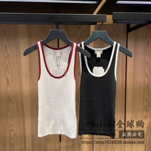 47D300G国内CK Jeans25秋季新款女士罗纹镶边大U领背心针织衫